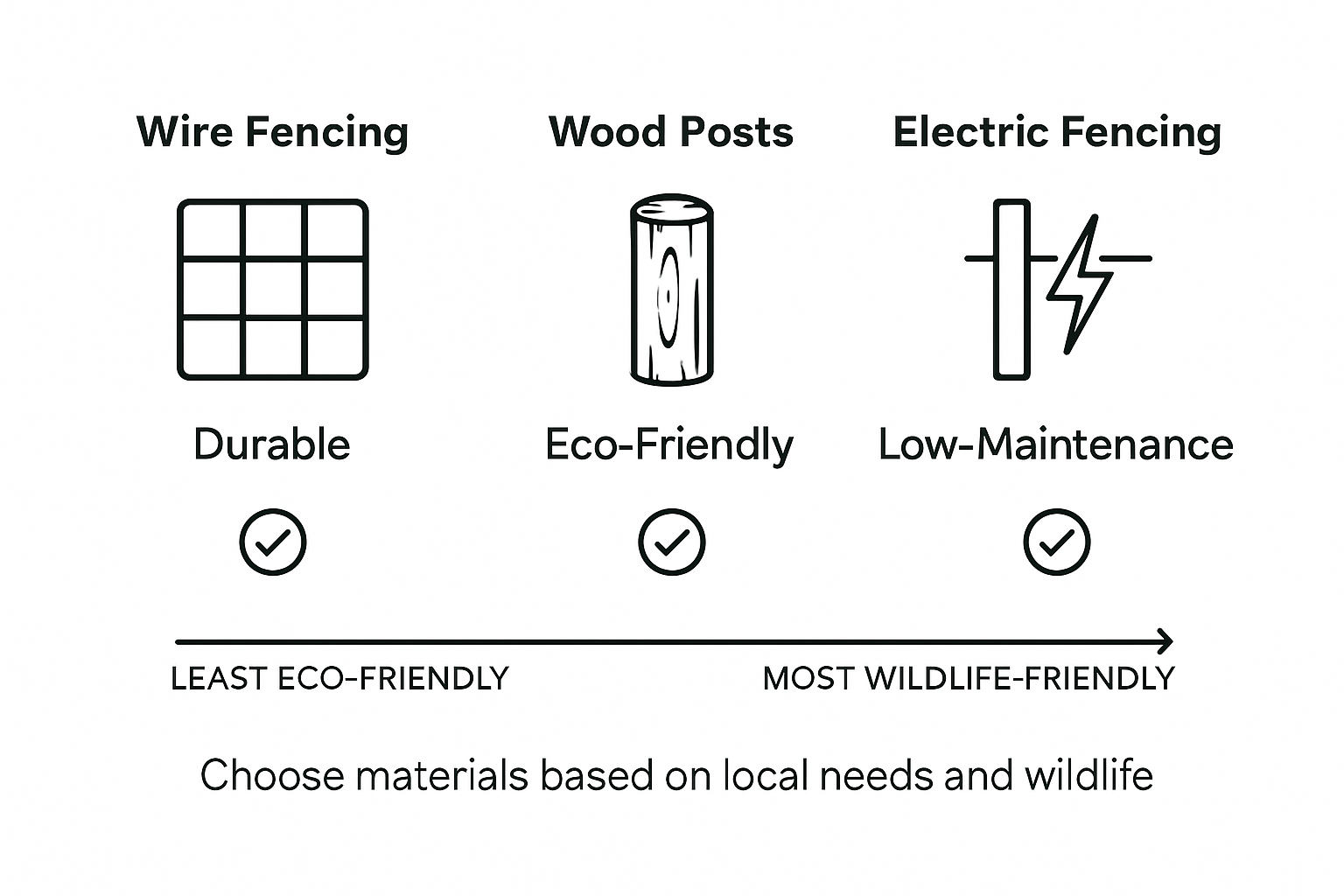 Infographic comparing wildlife fencing materials