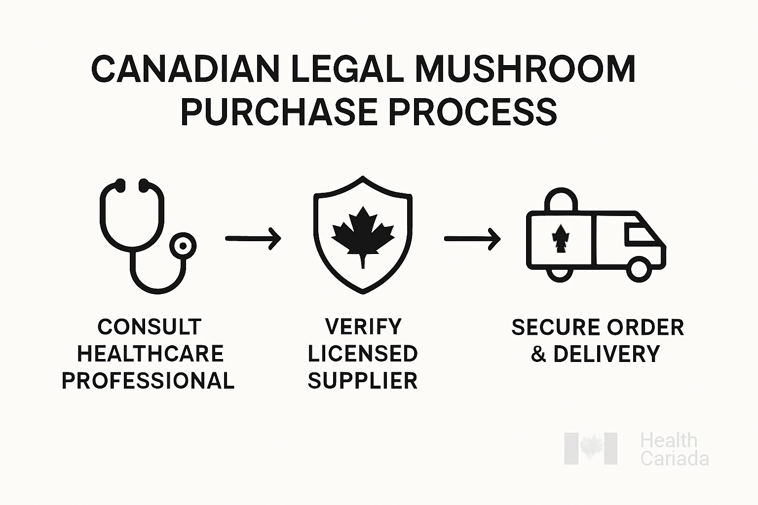 Step-by-step Canadian legal mushroom infographic