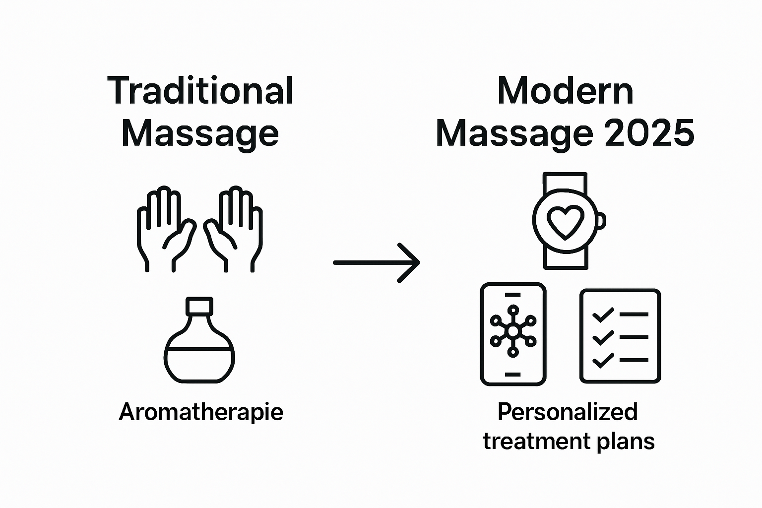 Traditional vs. modern massage infographic chart