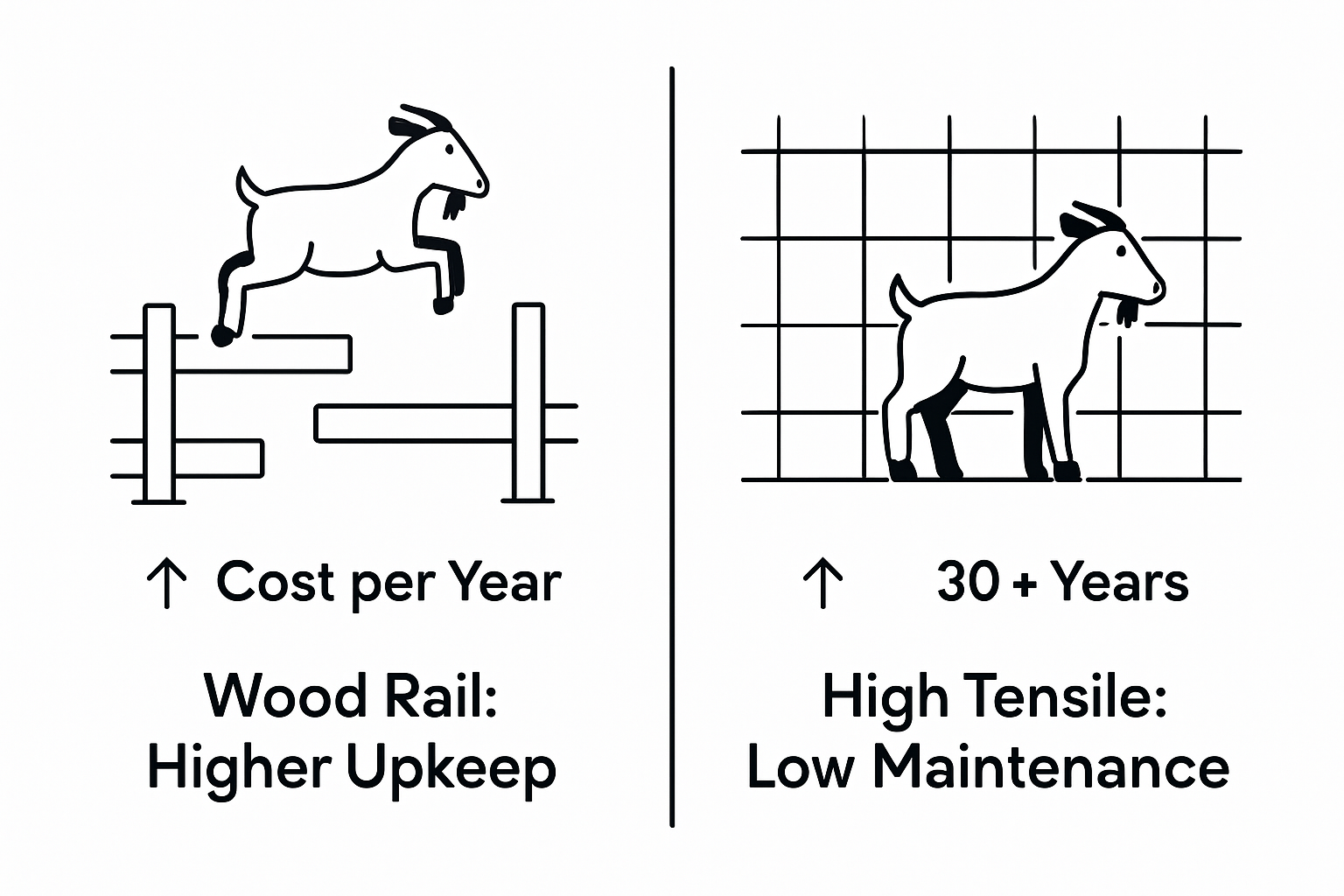 Infographic comparing fence types for goats