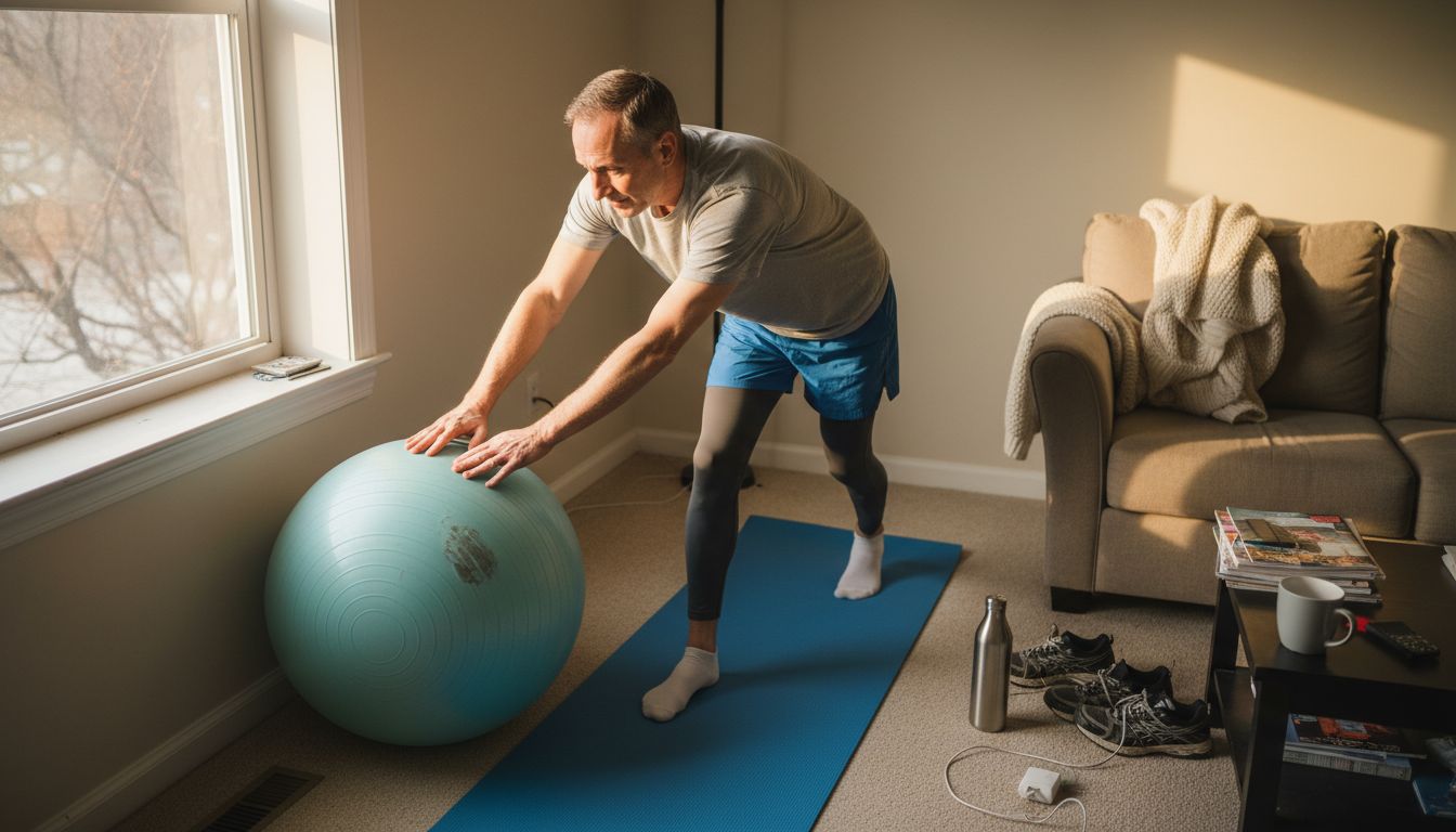 Man stretching for self-massage routine
