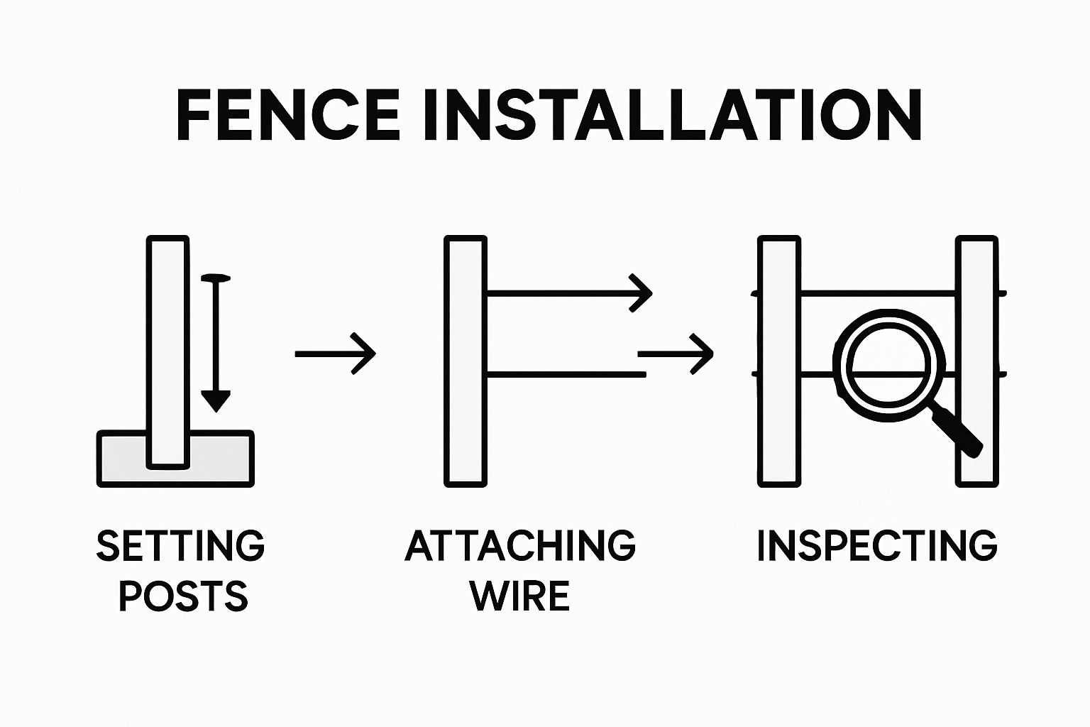 Field fence building process infographic