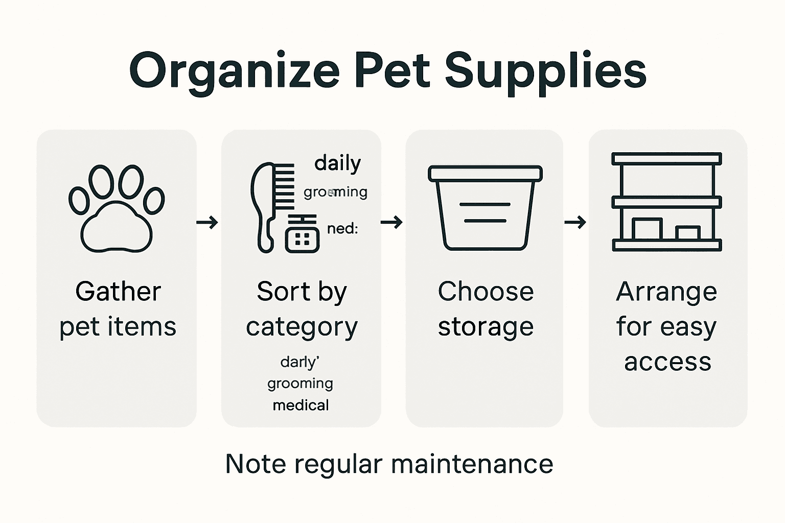 Process chart to organize pet supplies