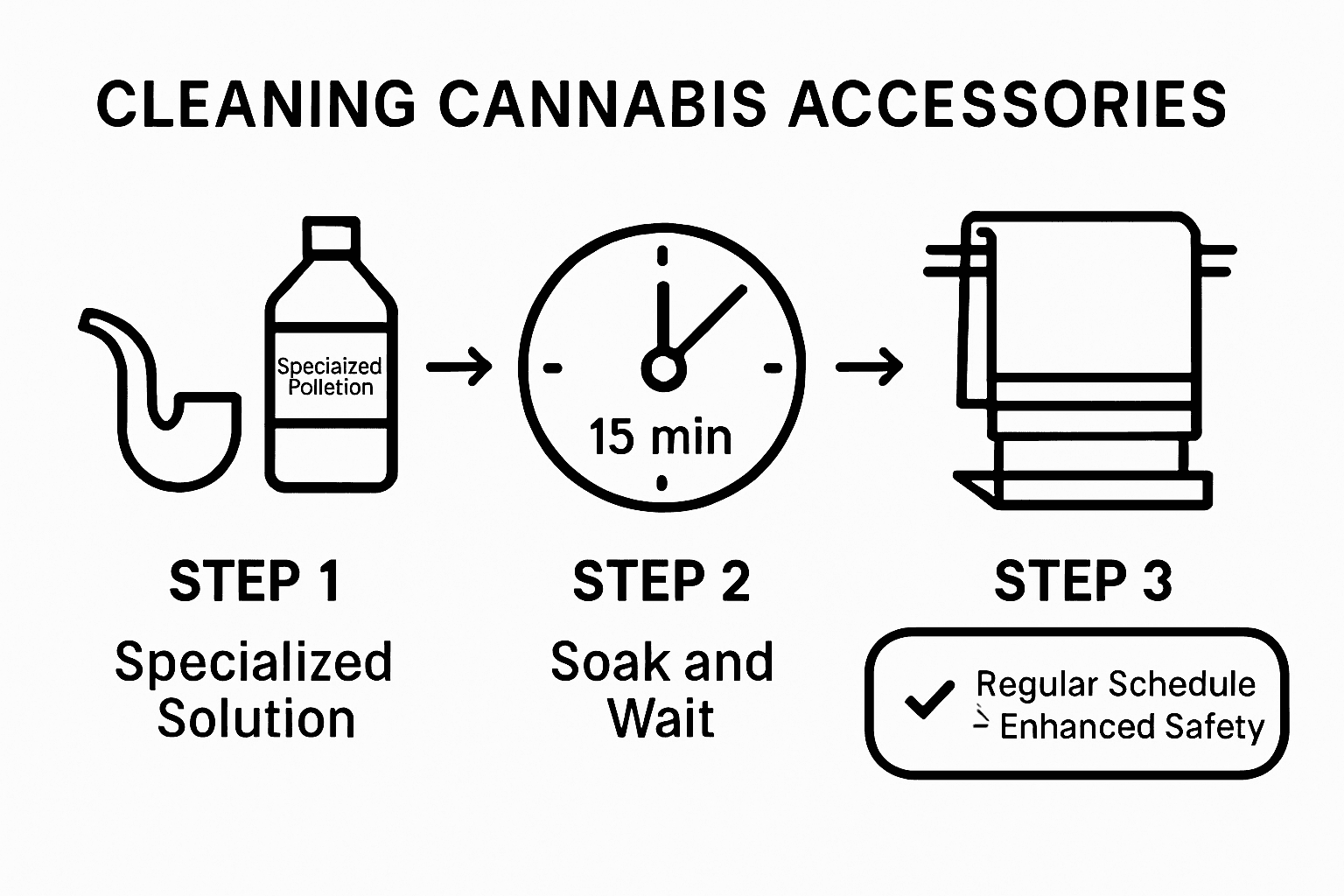 Infographic on cleaning cannabis accessories