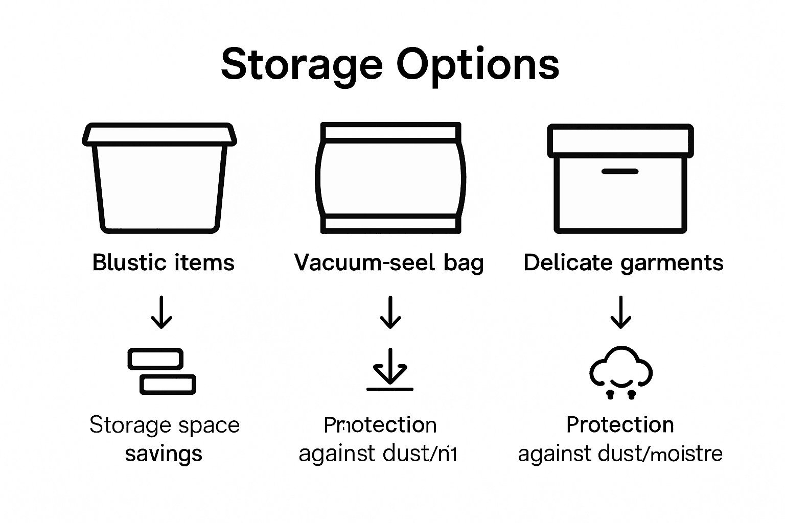 Comparison of clothing storage types infographic