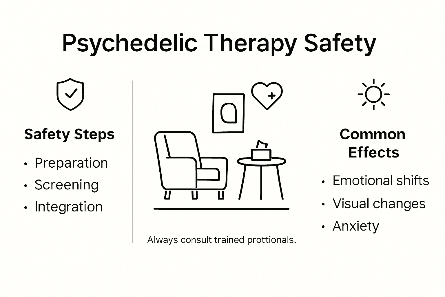 Infographic about psychedelic therapy safety steps