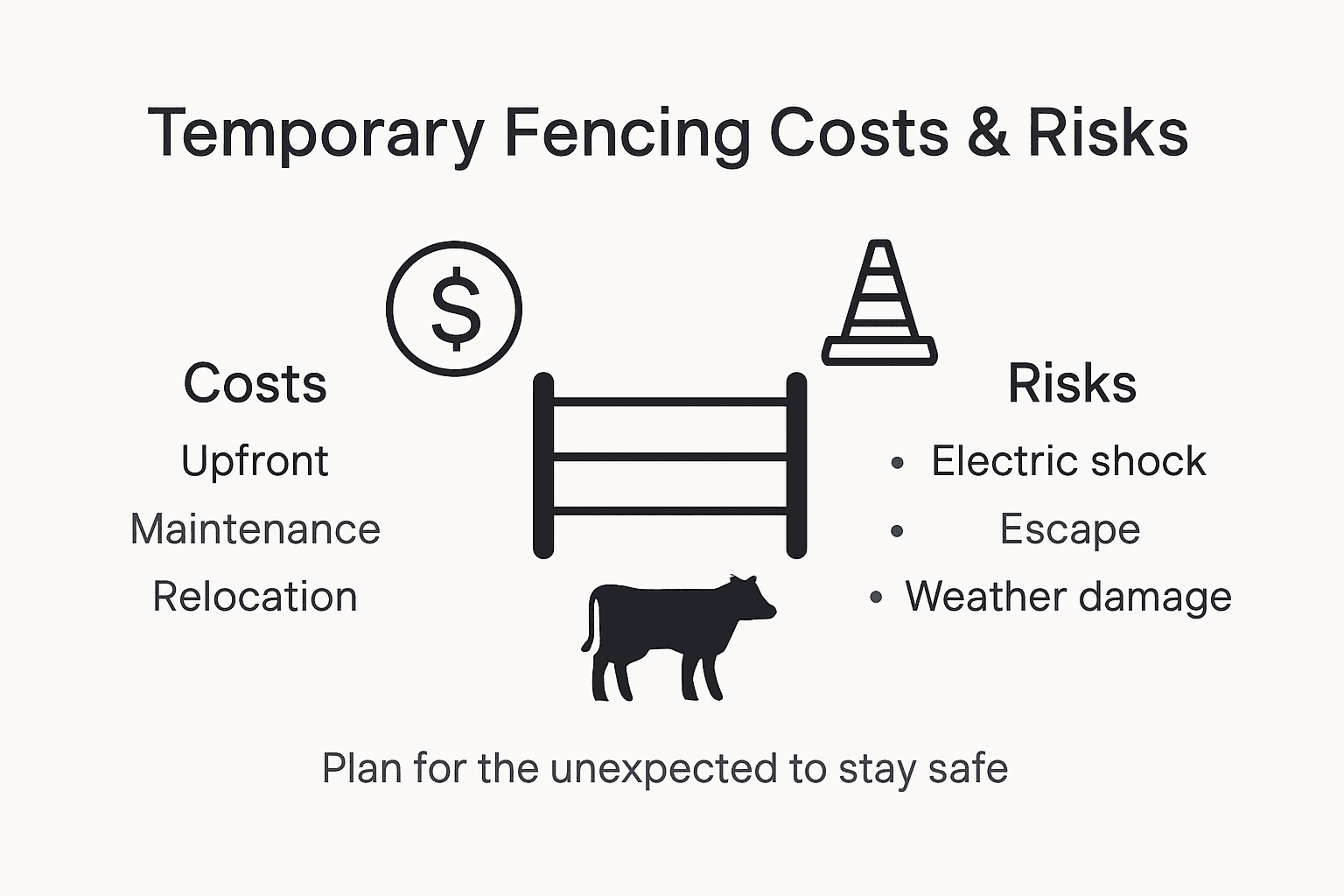 Infographic on costs and safety risks of cattle fencing