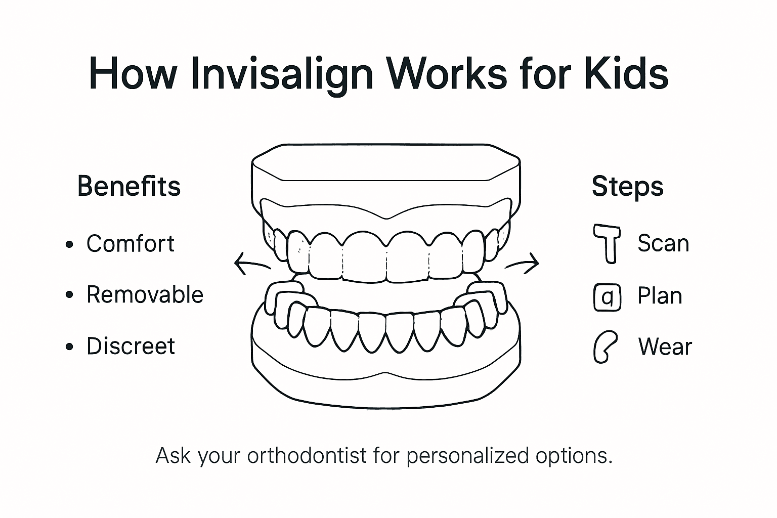 Infographic illustrating how Invisalign works for kids