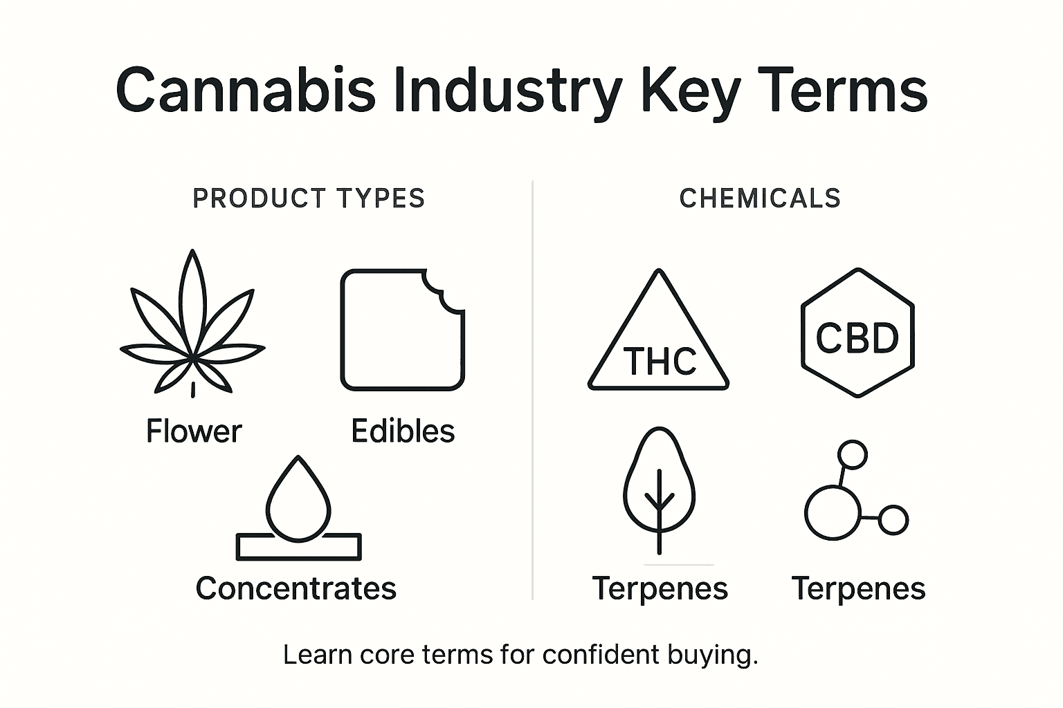 Infographic of core cannabis industry terms