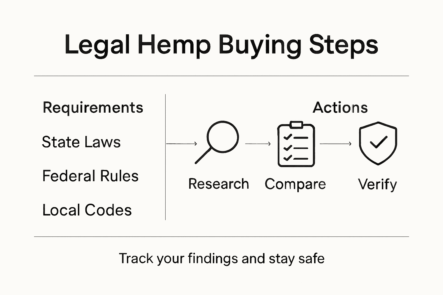 Infographic on legal hemp buying steps