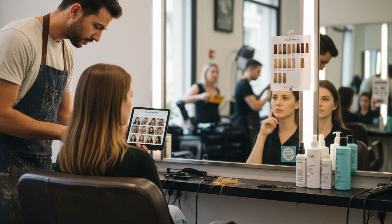 Salon consultation for ombre balayage hair