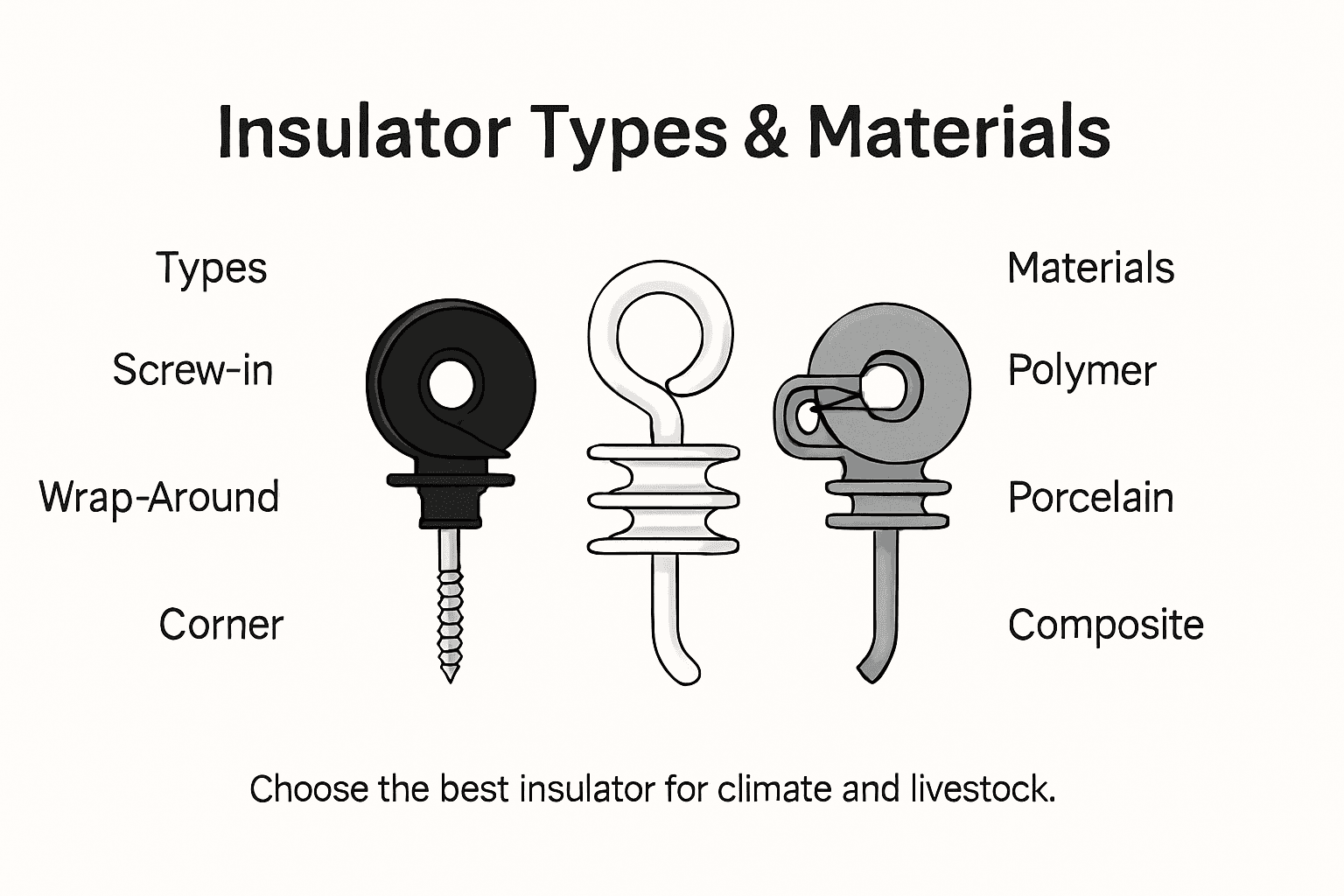 Infographic comparing insulator types and materials