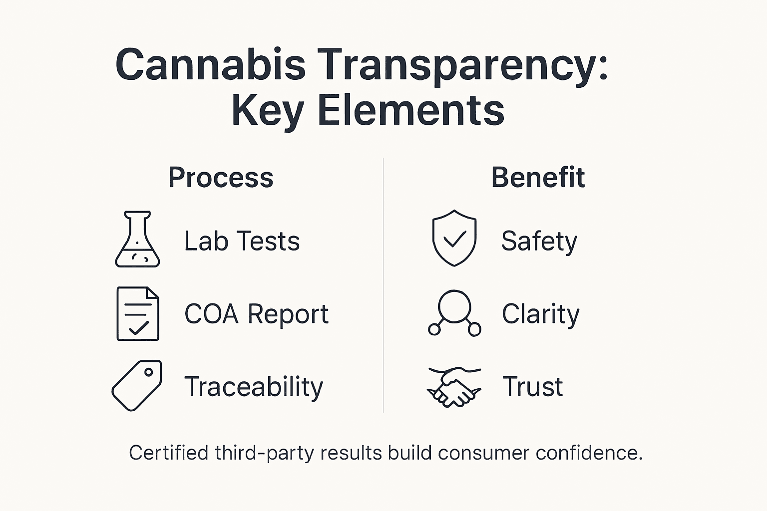 Infographic on cannabis transparency essentials