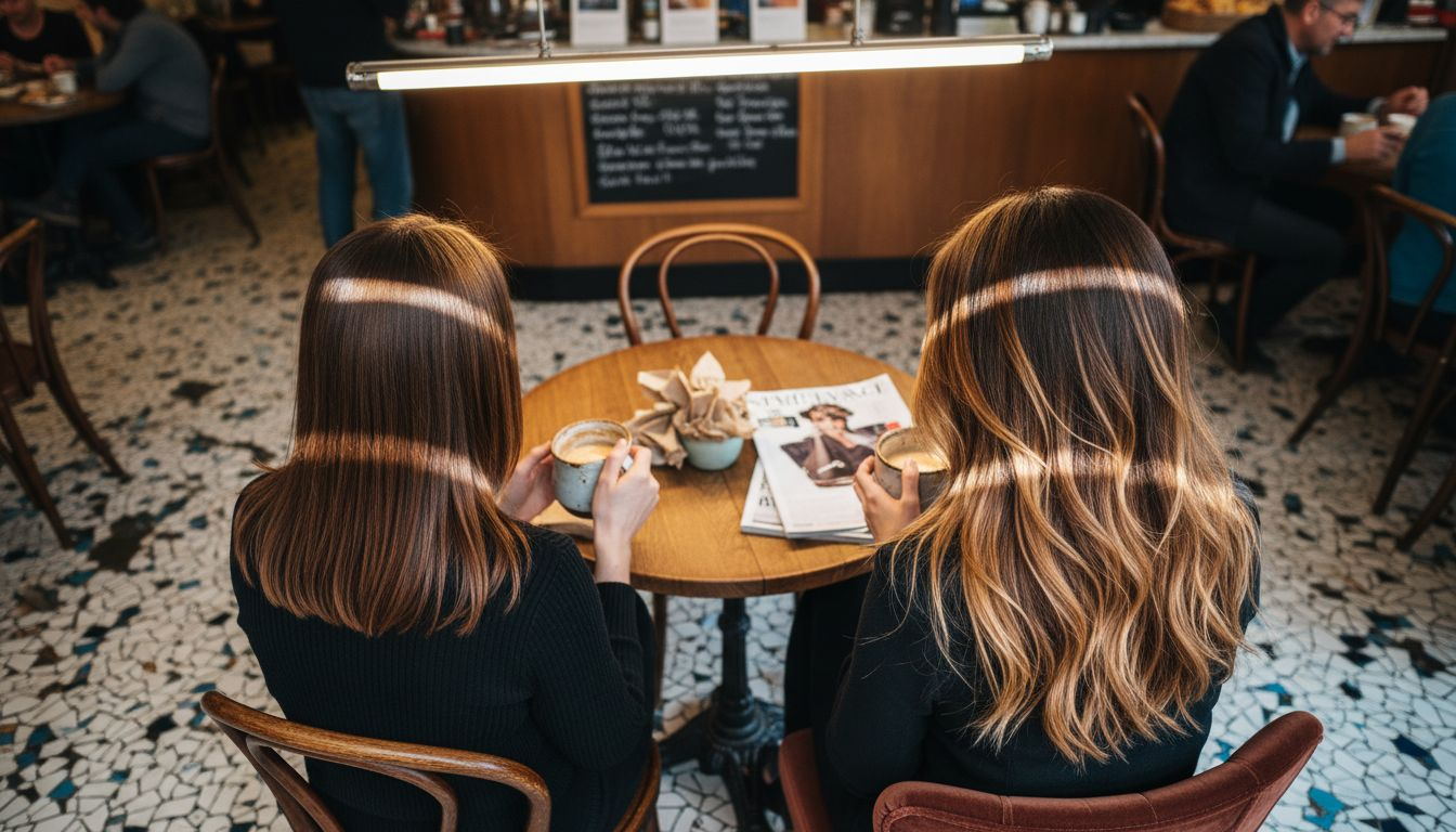 Single-tone and dimensional hair side by side