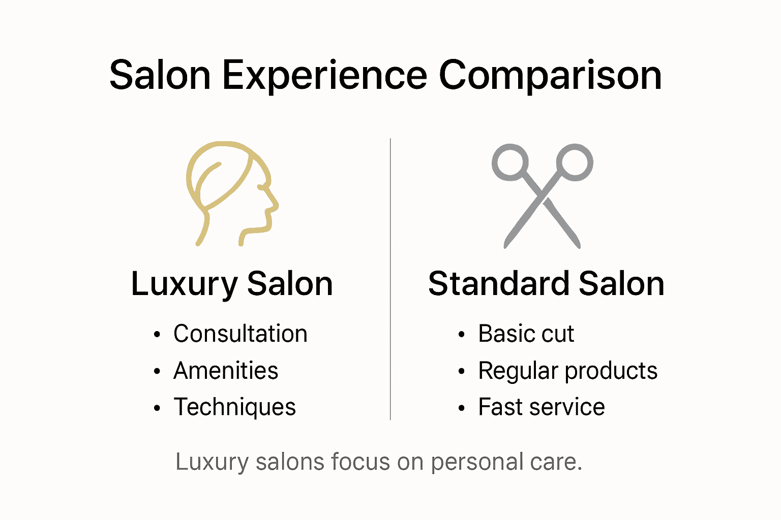 Infographic comparing luxury and standard salons