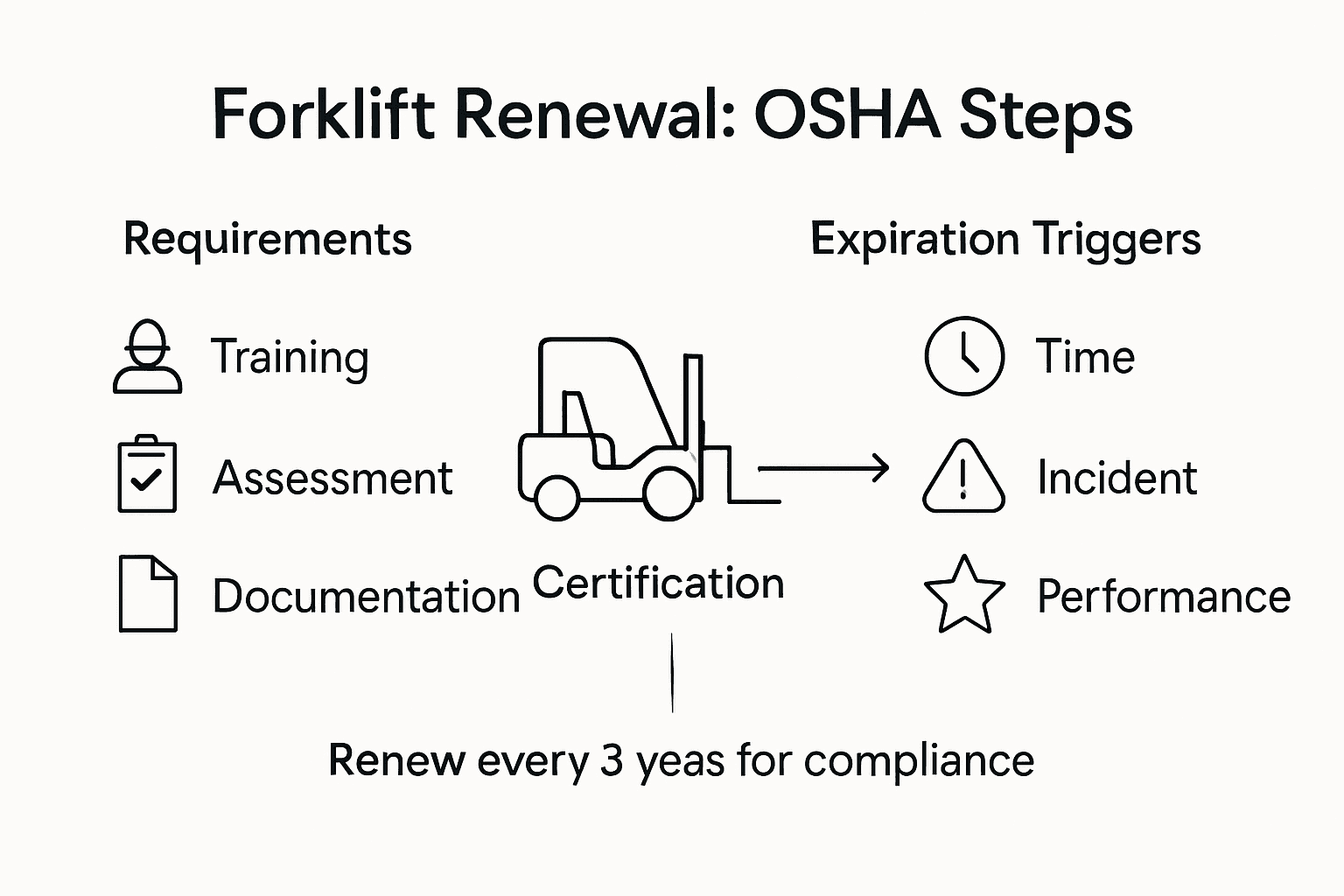 Infographic showing forklift renewal process
