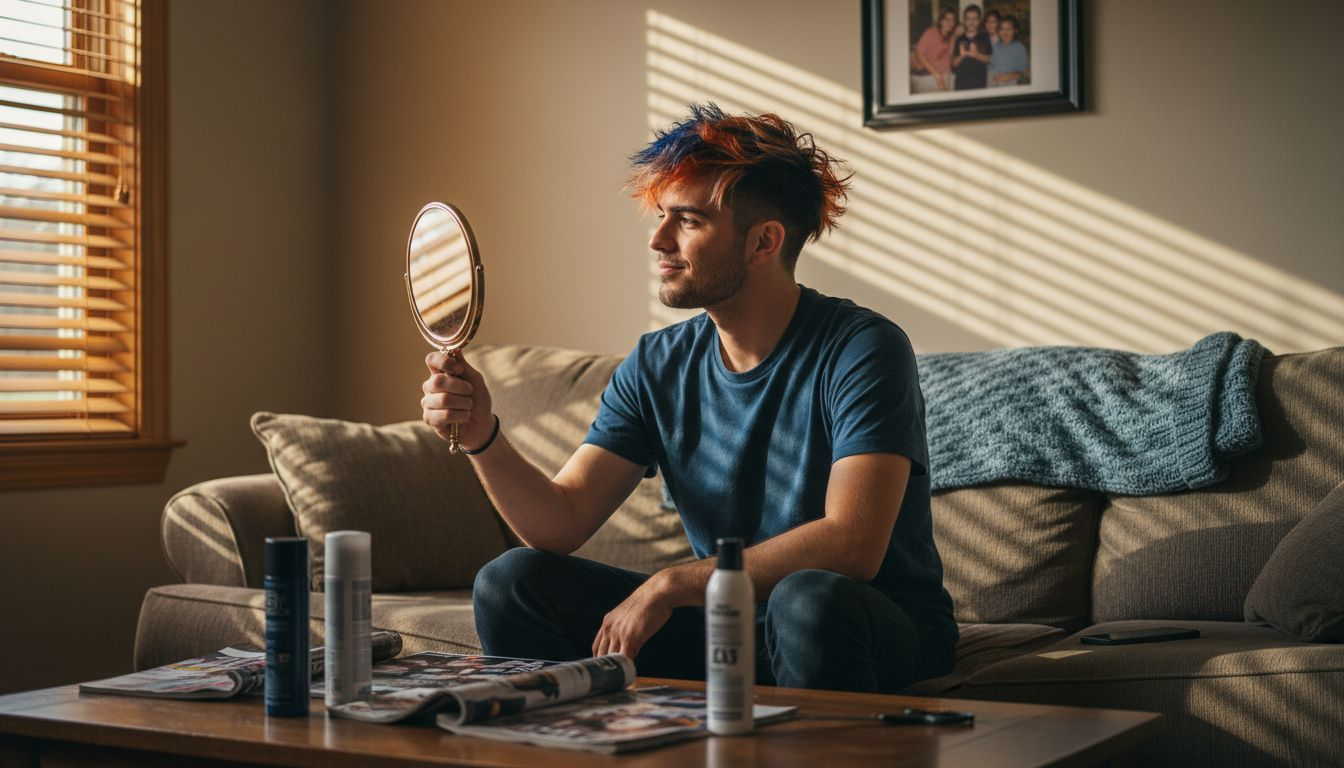 Client views expressive hair color and style