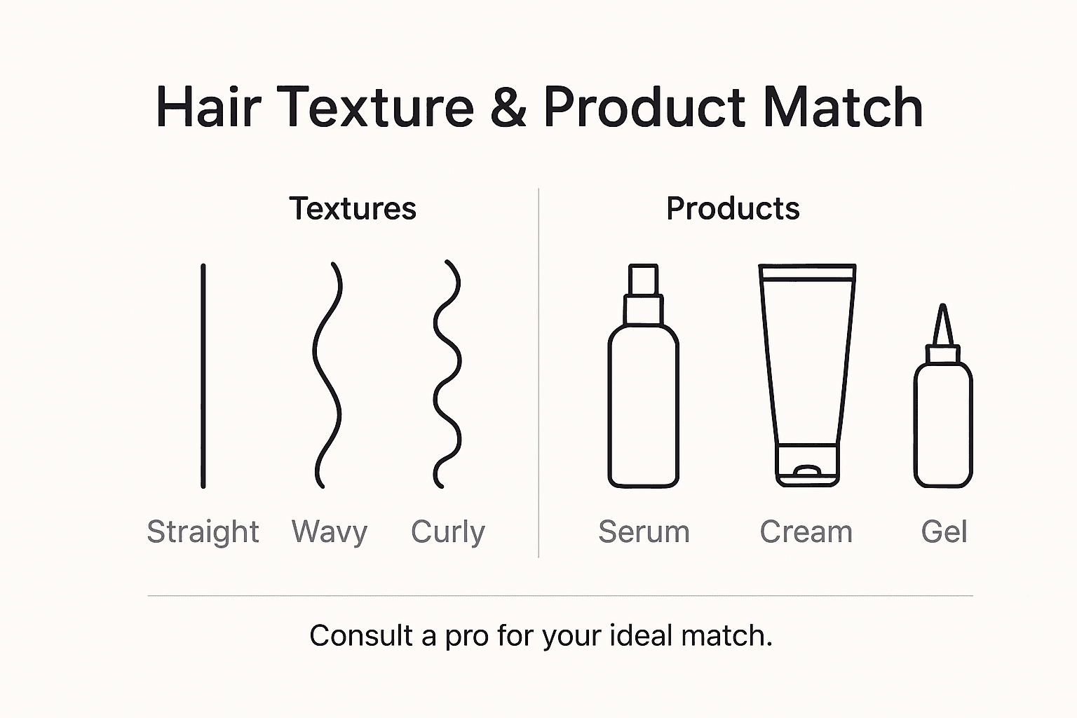 Infographic linking hair types to products