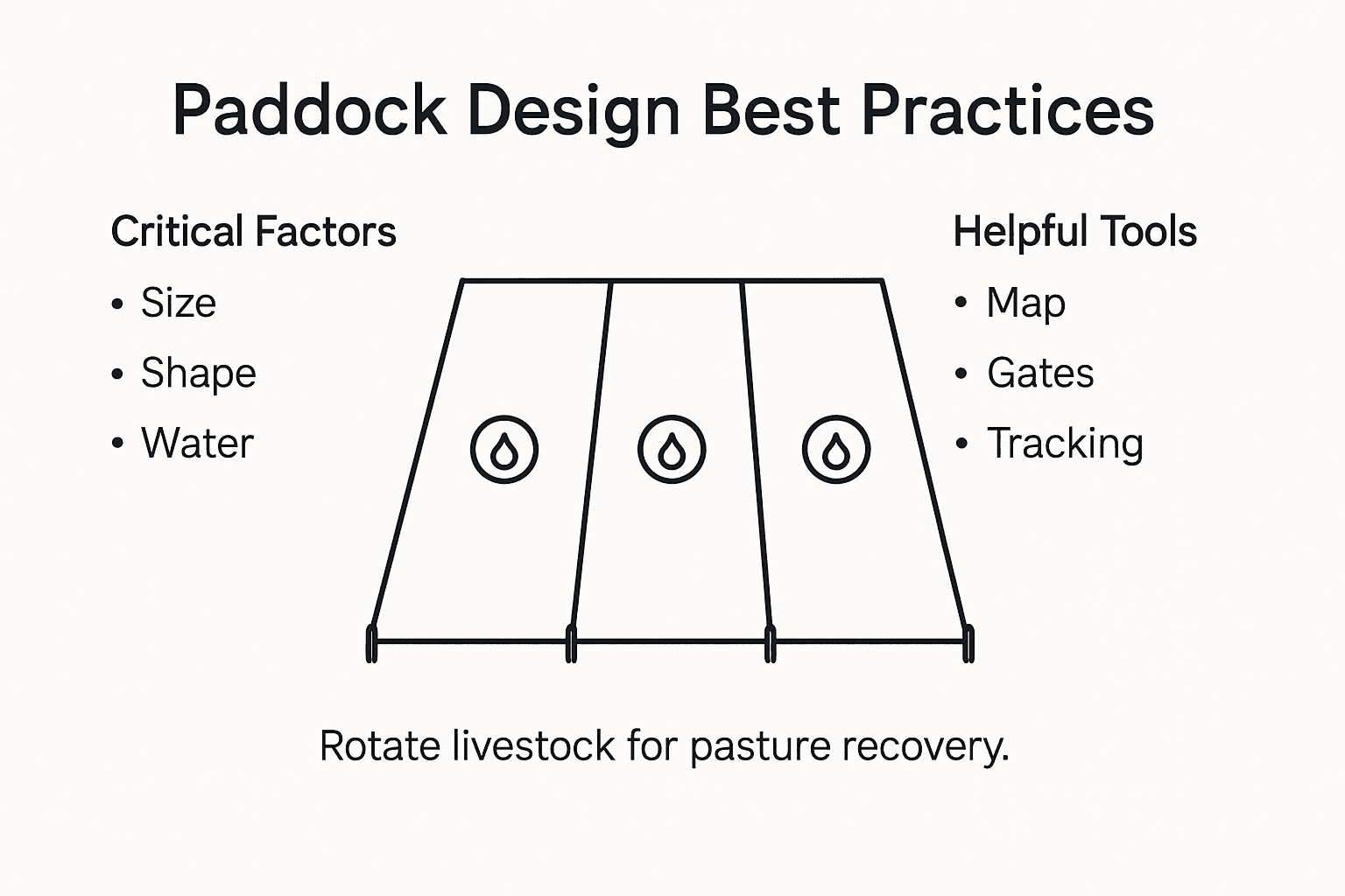 Infographic showing paddock design best practices