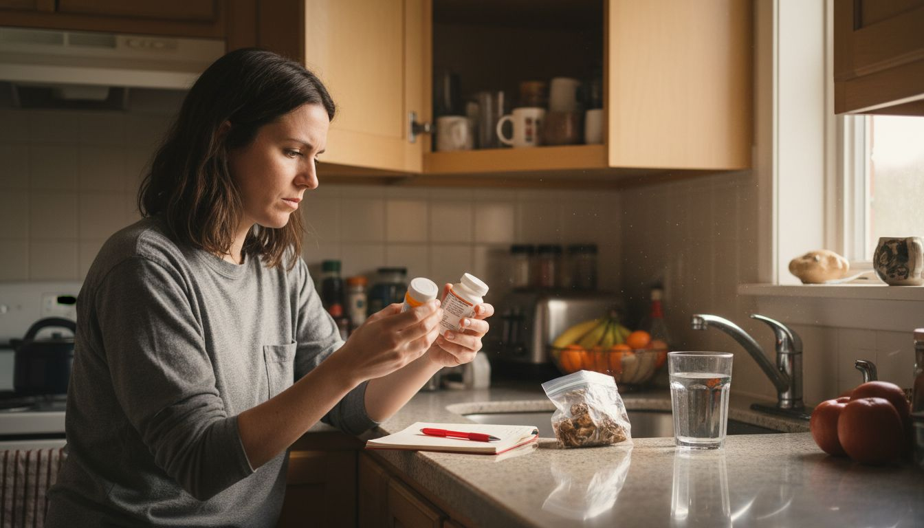 Woman comparing psilocybin dosing options