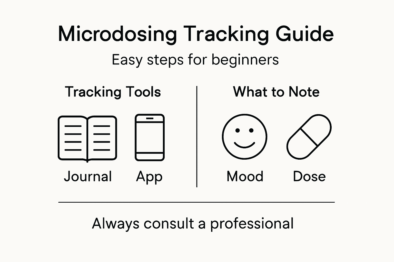 Infographic showing how to track microdosing experience