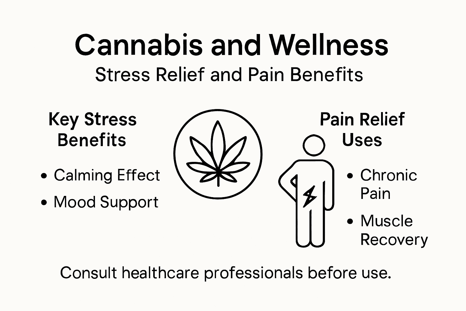 Infographic on cannabis benefits for stress and pain