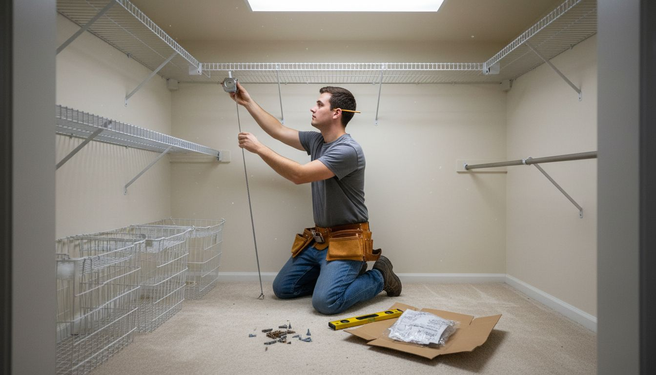 Installing modular closet system components