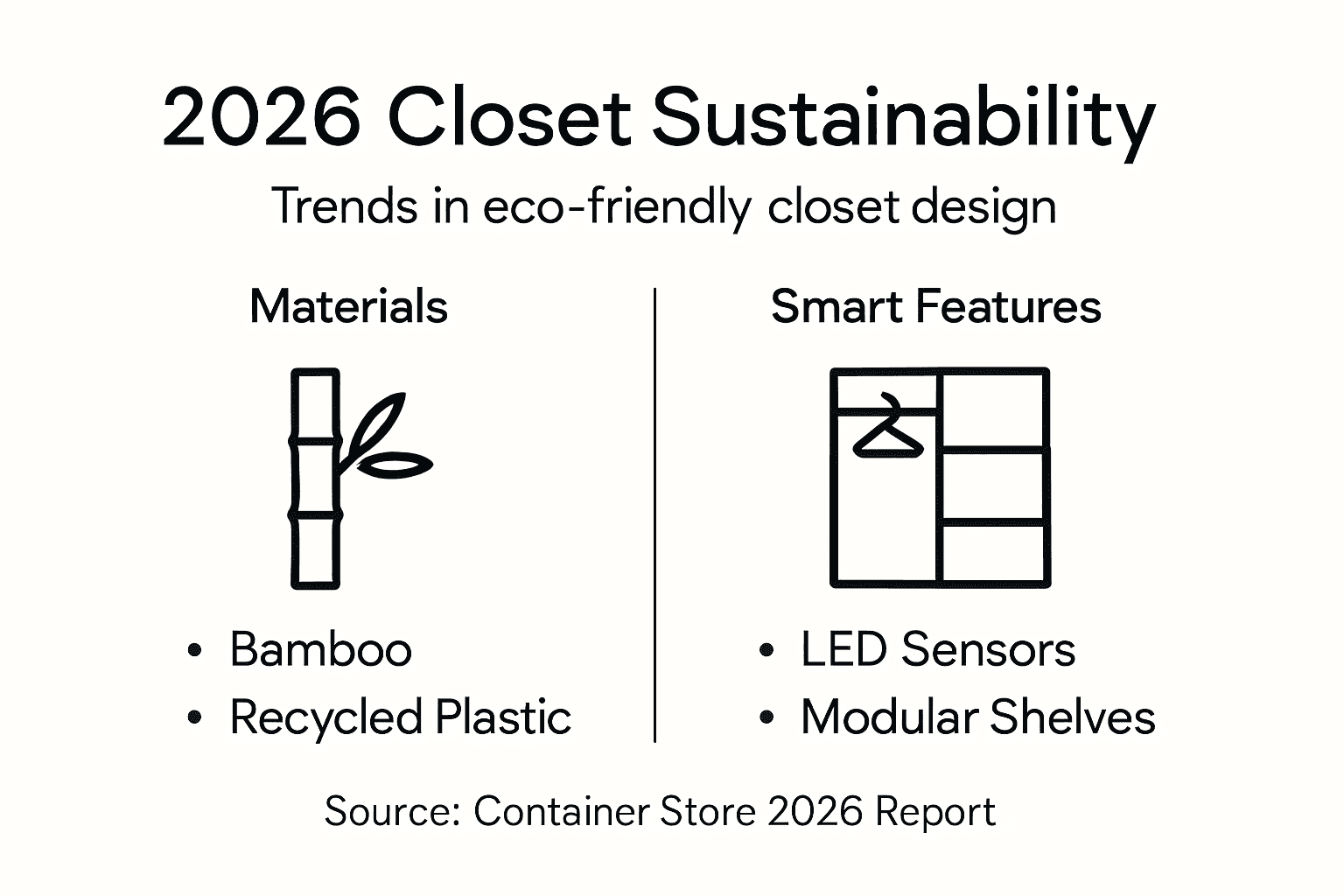 Infographic showing 2026 sustainable closet trends