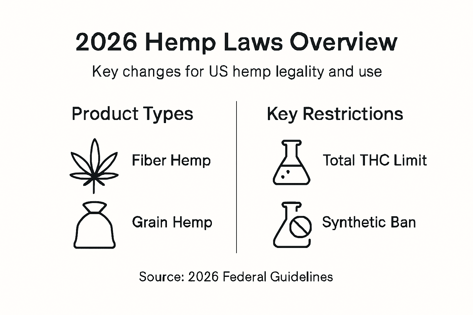 Infographic with 2026 hemp law changes overview