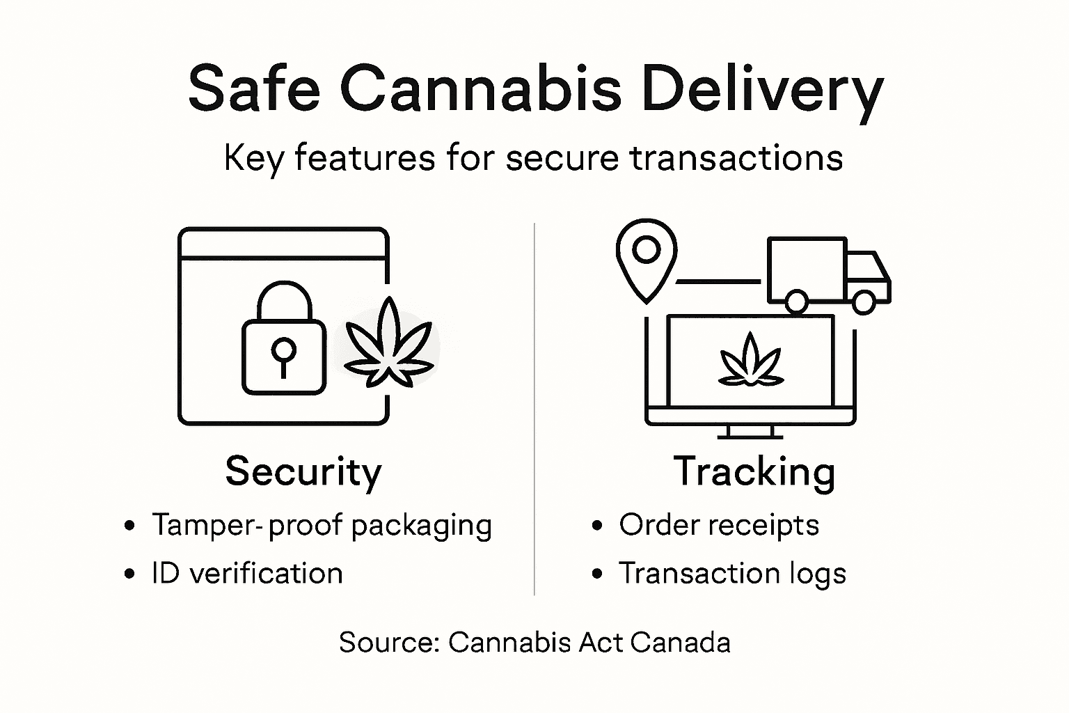 Infographic on safe cannabis delivery features