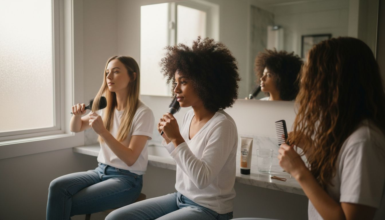 People using different brushes for various hair types