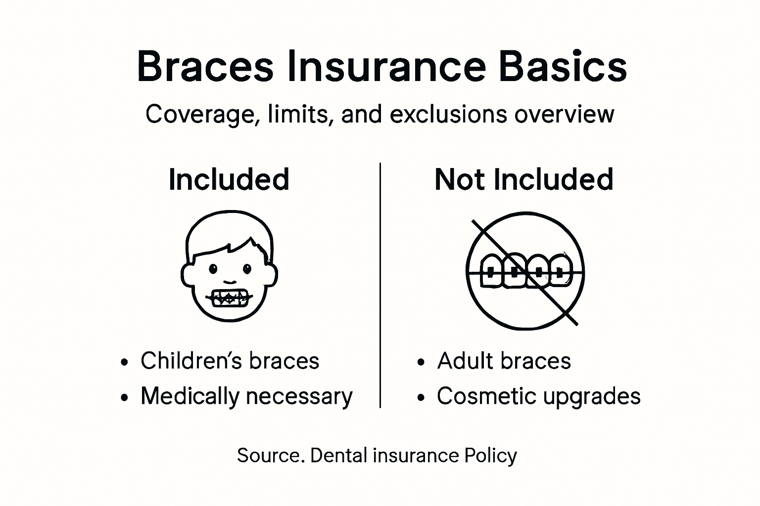 Infographic of braces insurance coverage basics