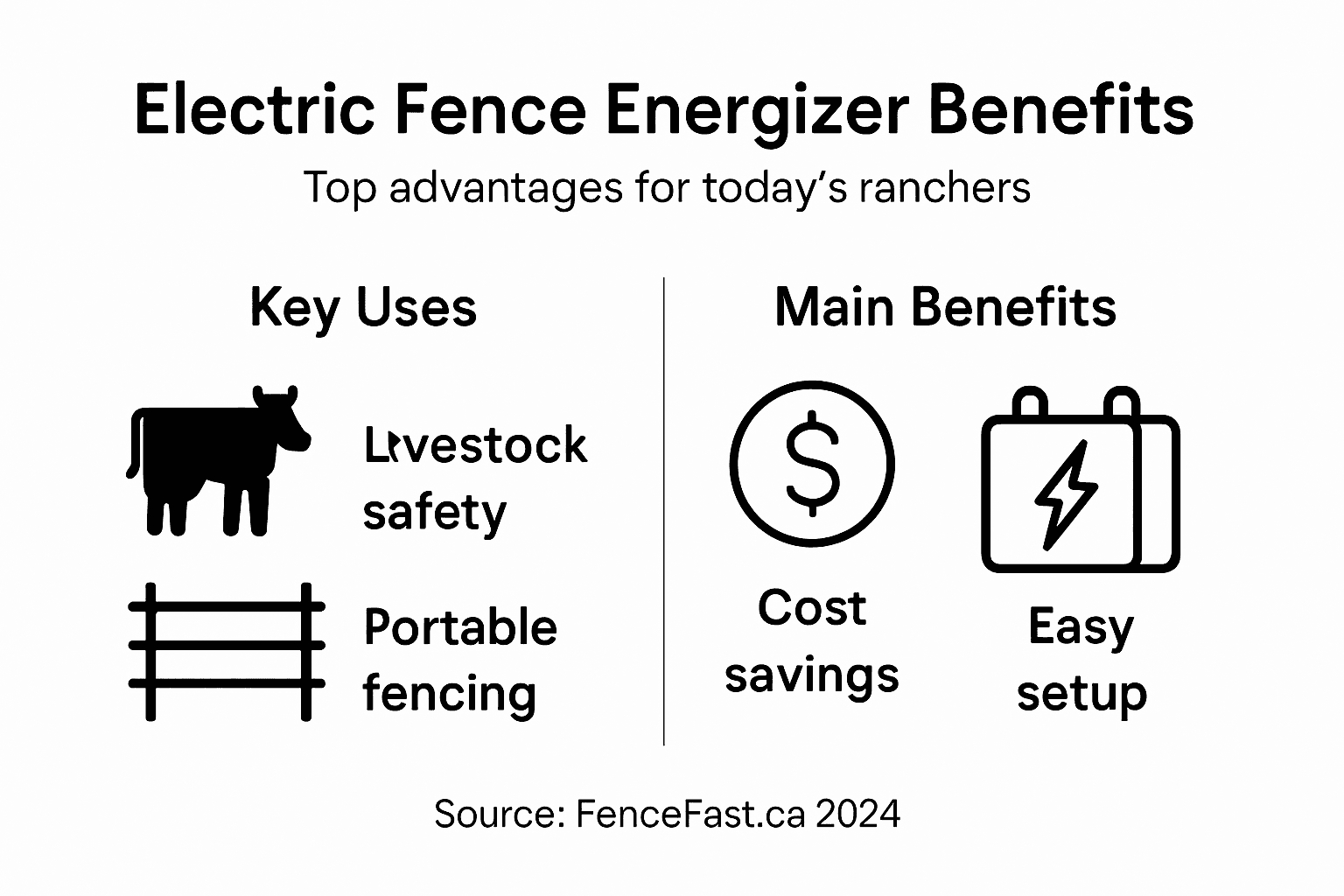 Infographic comparing electric fence energizer benefits