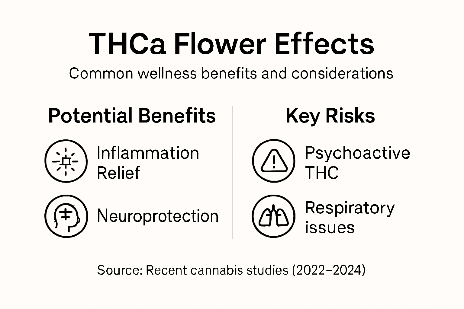 Infographic on THCa flower effects and risks