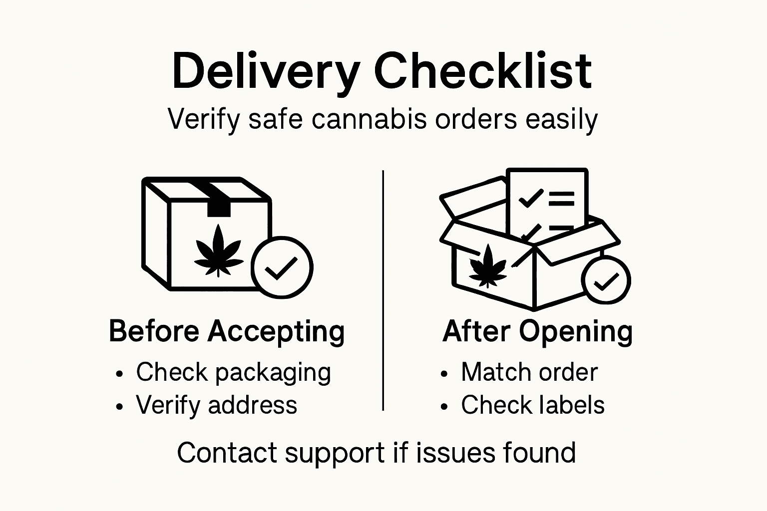 Infographic about safe cannabis delivery checklist