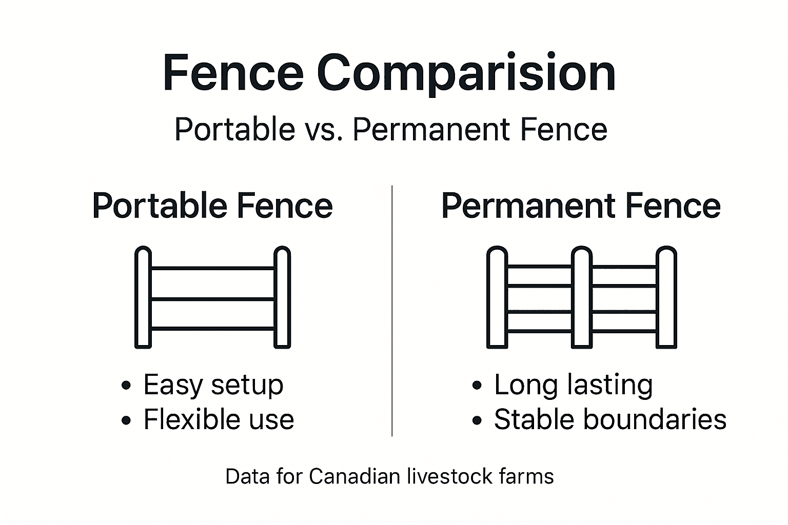 Infographic comparing portable and permanent fencing