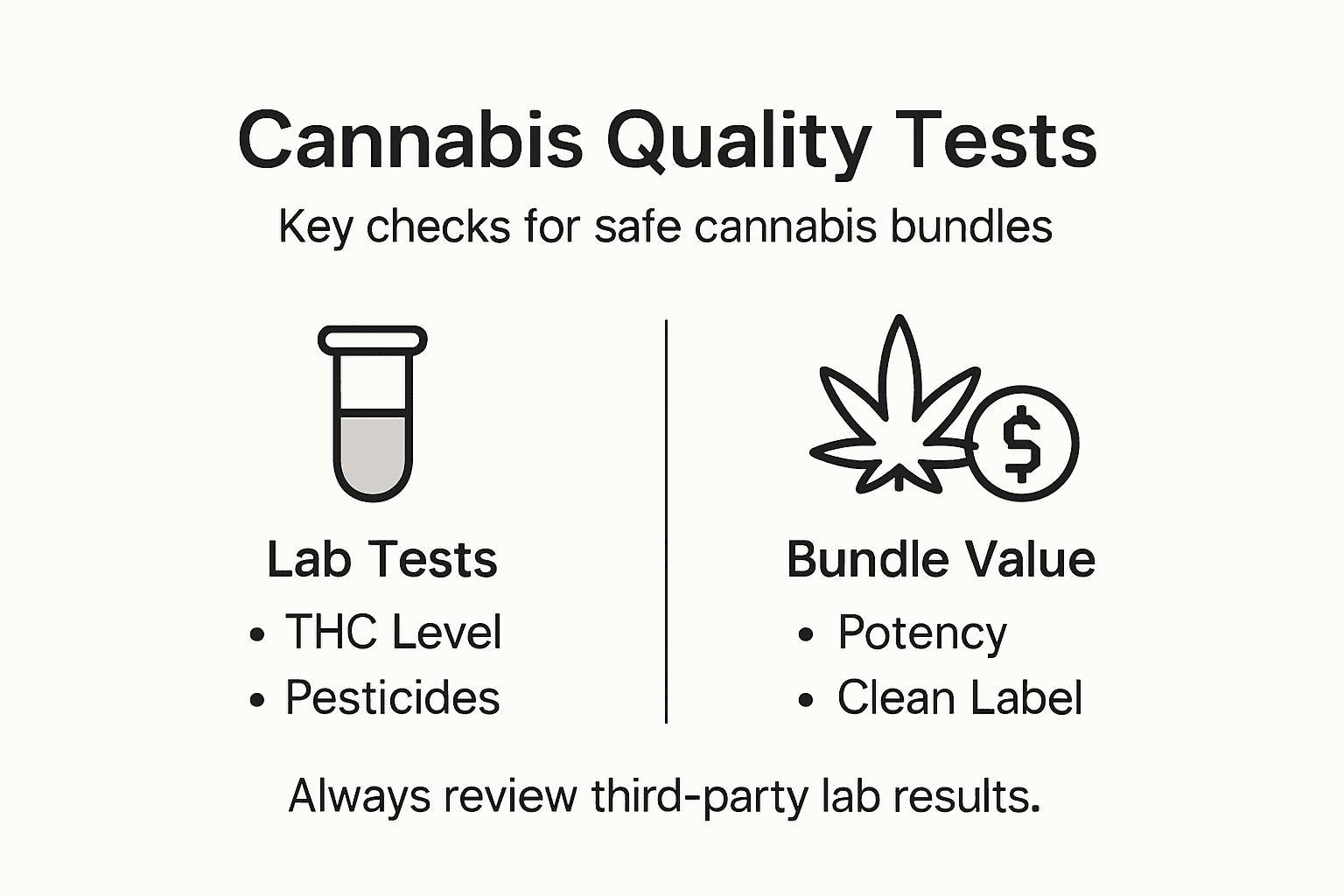 Infographic summarizing cannabis quality testing
