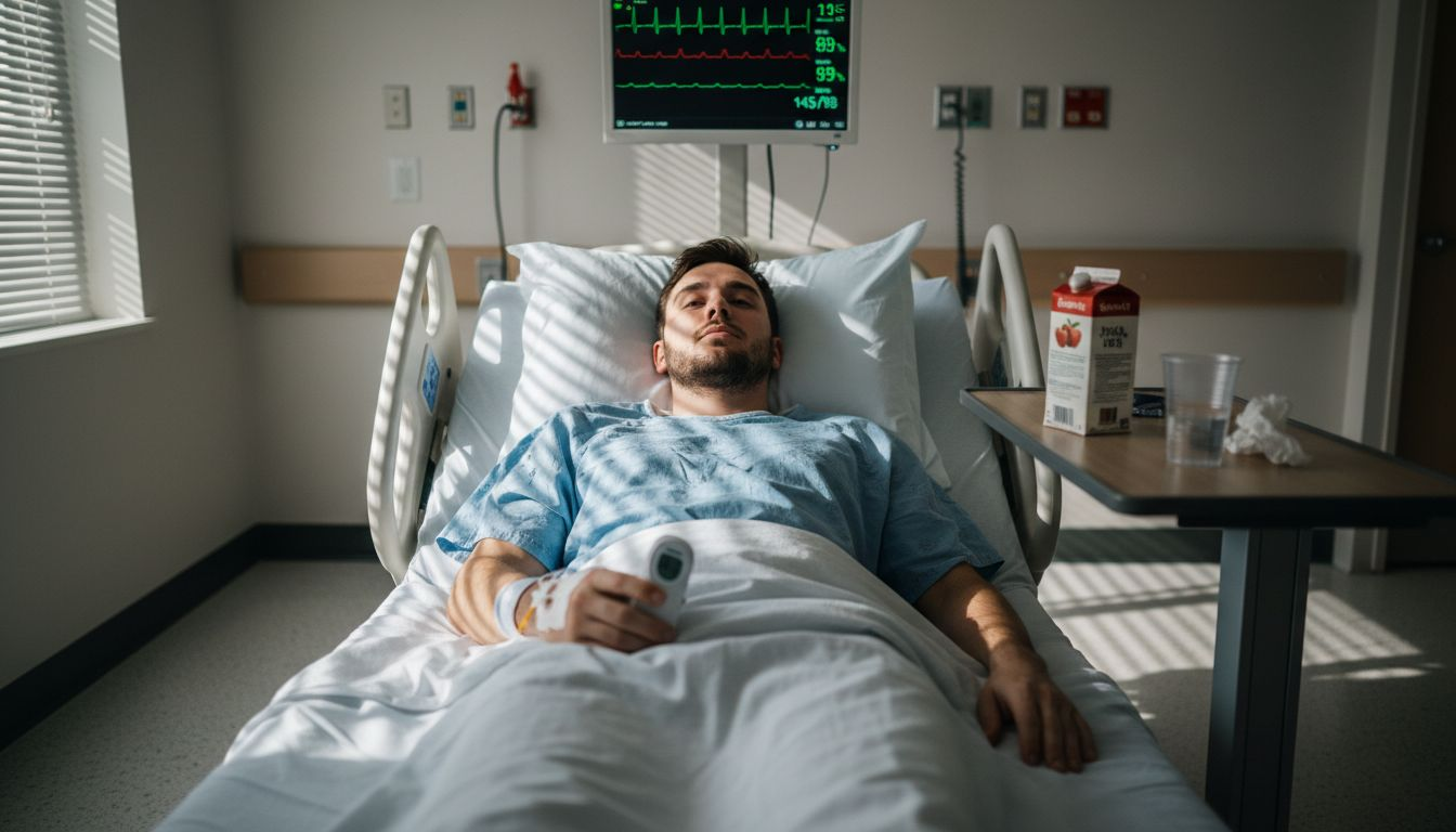 Hospital patient experiencing health risks
