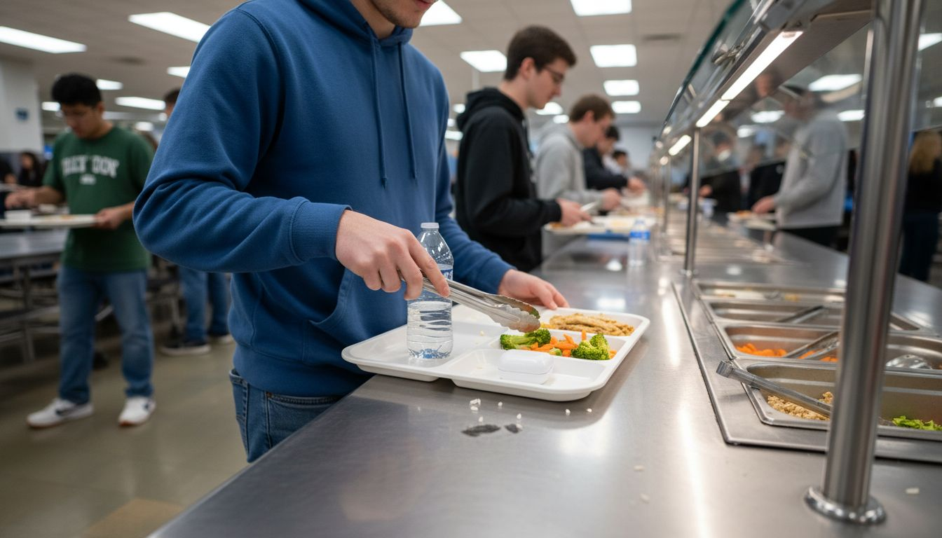Person picking soft foods with Invisalign case
