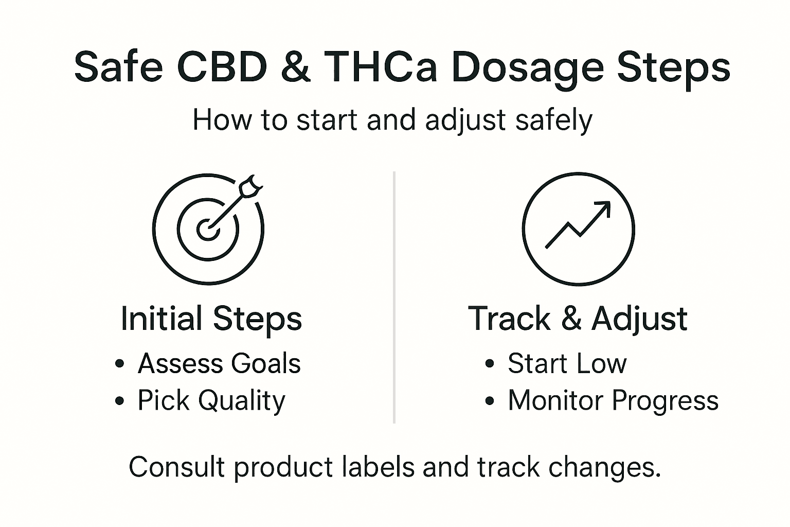 Infographic for safe starting cbd thca dosage