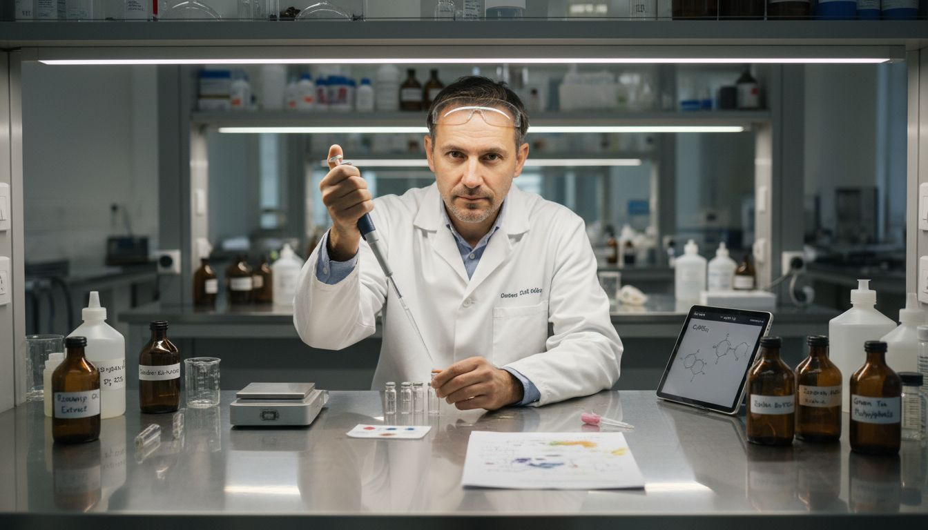 Chemist working in haircare lab