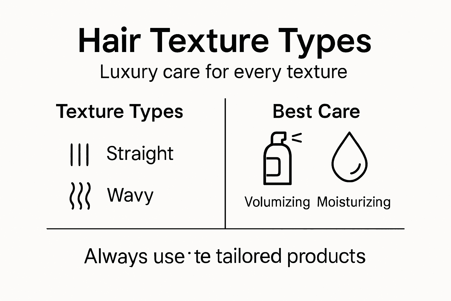 Infographic showing hair texture types and care