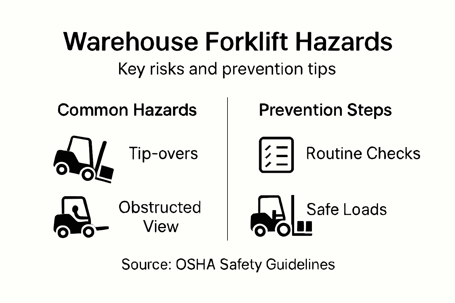 Infographic highlighting forklift risks and prevention