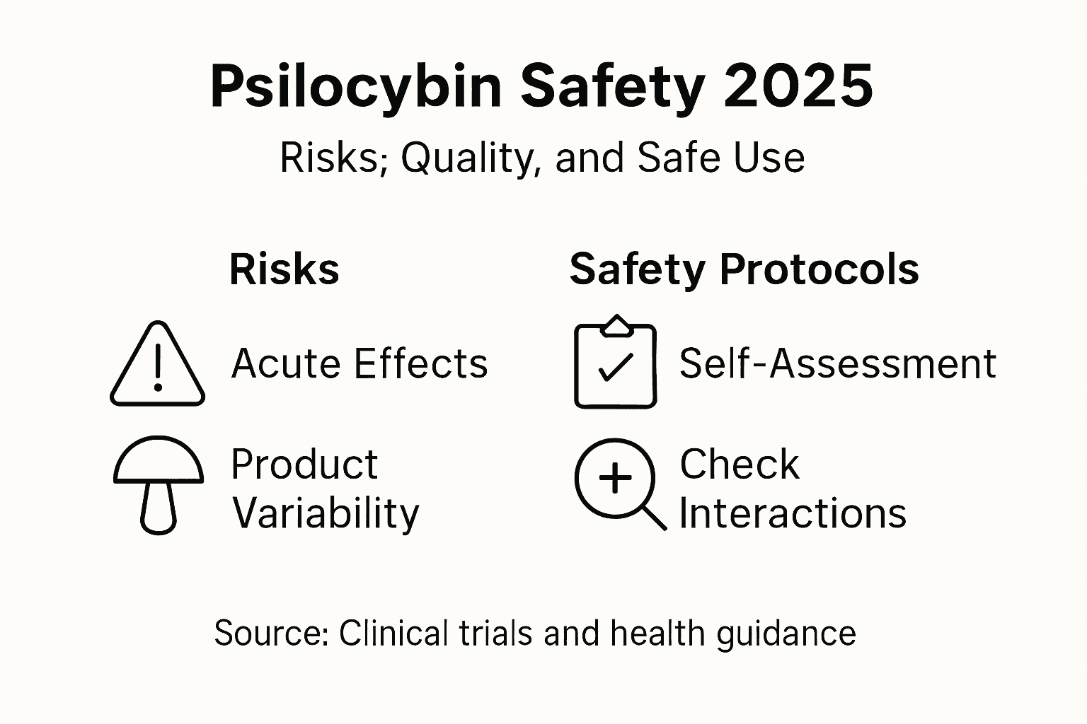 Infographic details psilocybin safety and risks
