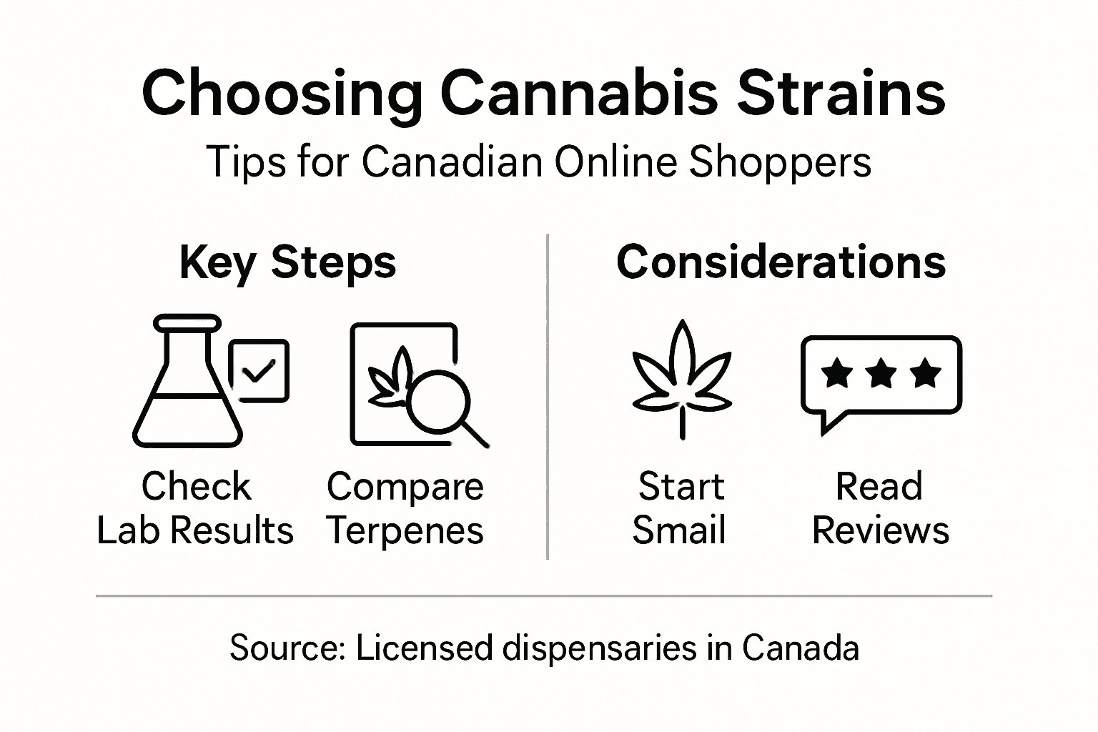 Infographic on choosing cannabis strains online