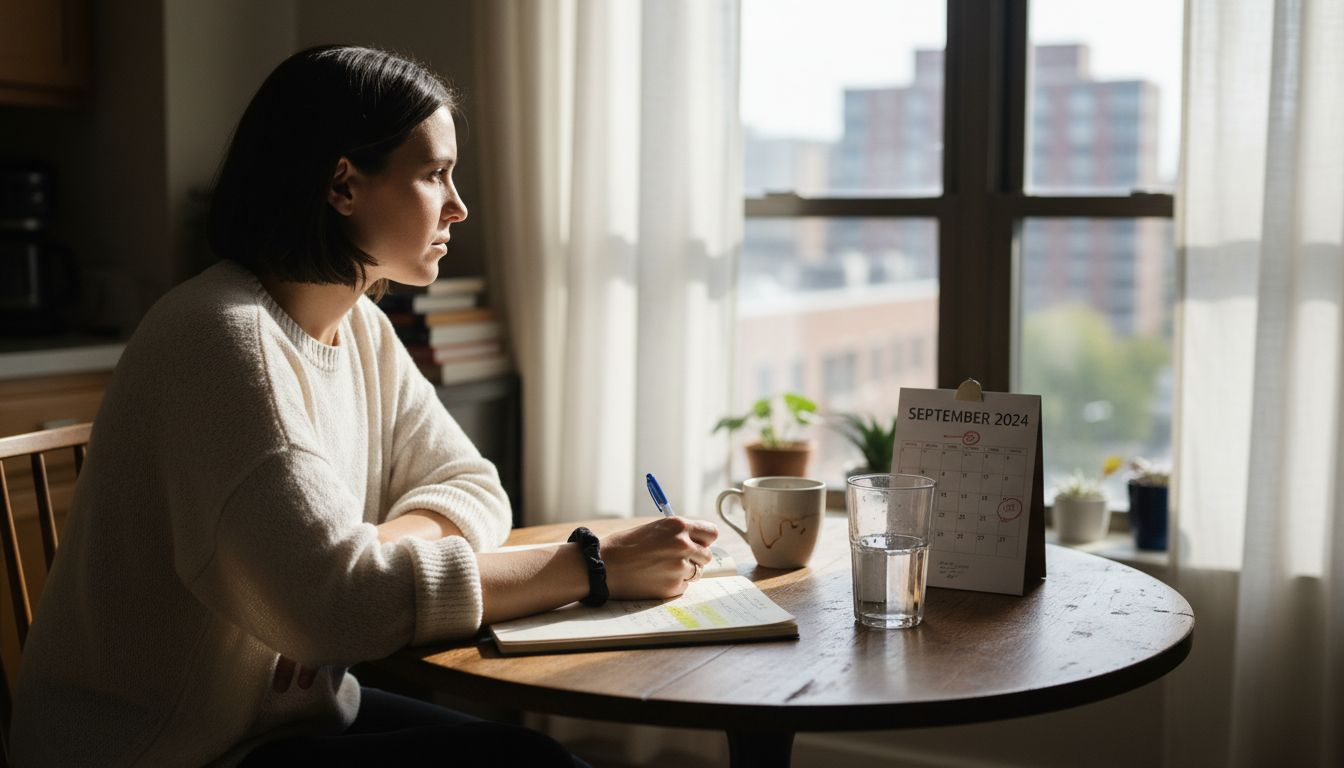 Woman journals microdosing routine in condo