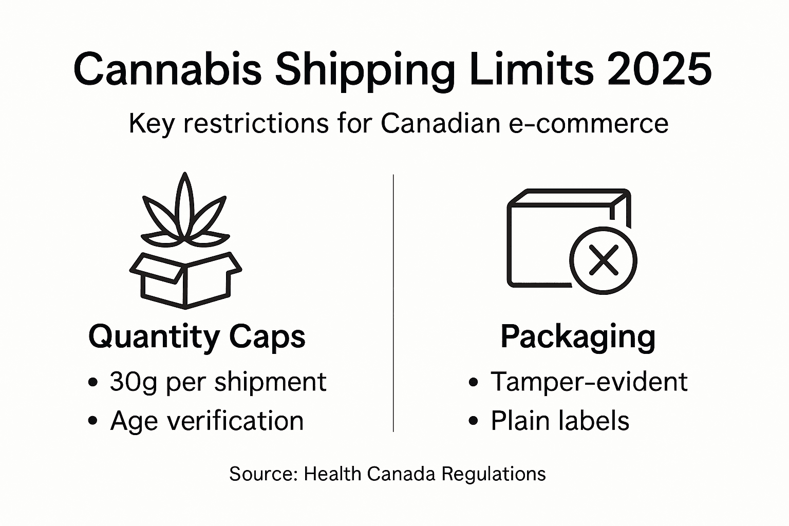 Infographic on 2025 cannabis shipping restrictions