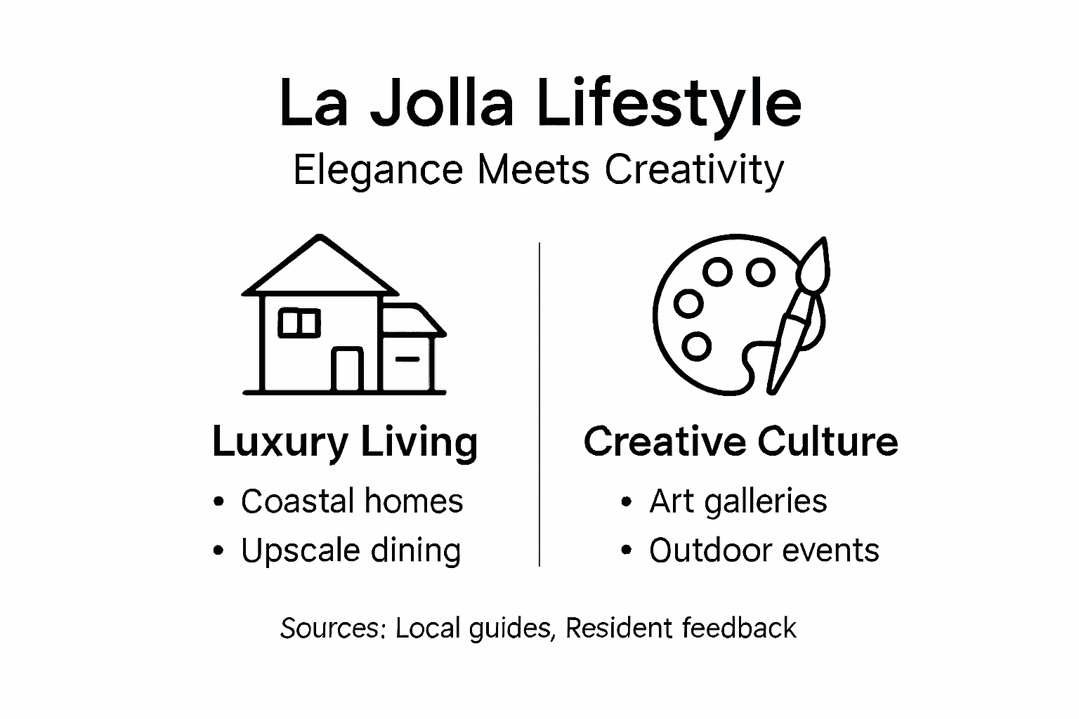 Infographic on La Jolla lifestyle key elements