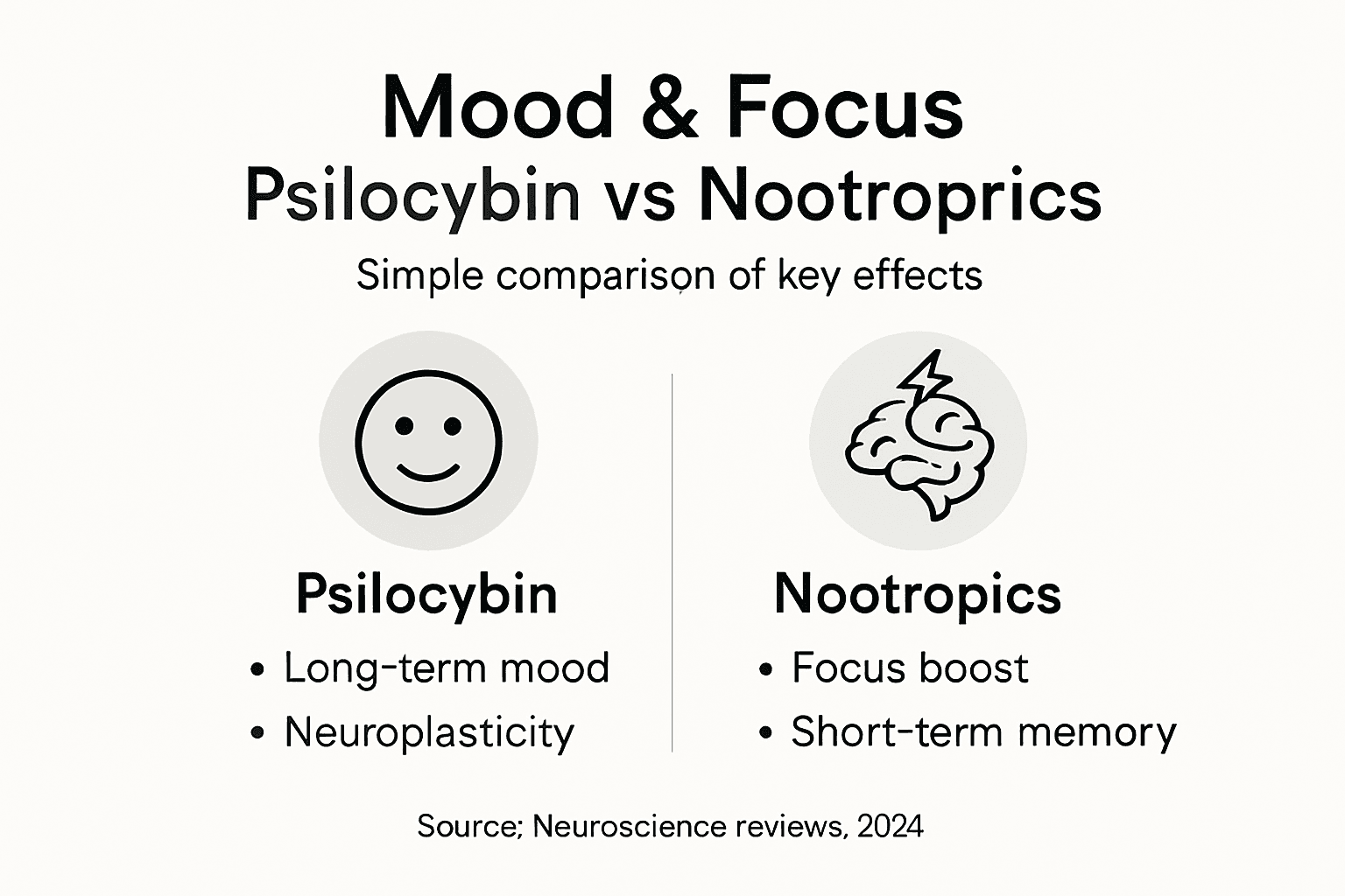 Infographic overview psilocybin nootropics effects