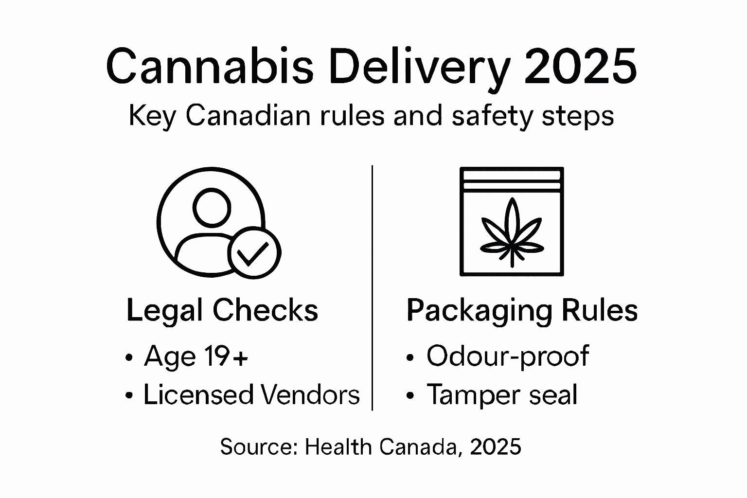 Infographic of cannabis delivery requirements Canada